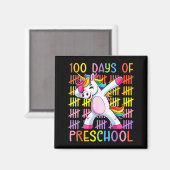 100th Day Of School Of Preschool Unicorn 100 Days Magneet (Voorkant / Achterkant)