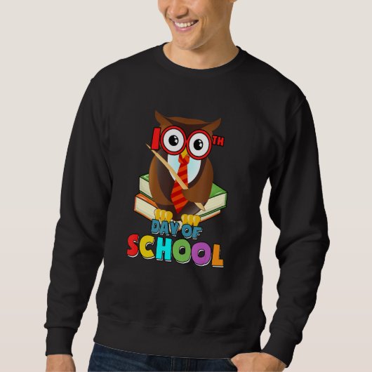 100th Day of School Owl Gift Teacher Student Kids  Trui (Voorkant)