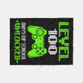 100th Day Of School Shirt Kids Video Games Boy Gif Fleece Deken (Voorkant (Horizontaal))