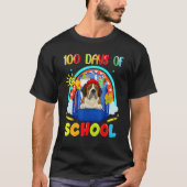 100th Day of School St Bernard Dog Lovers Teacher  T-shirt (Voorkant)
