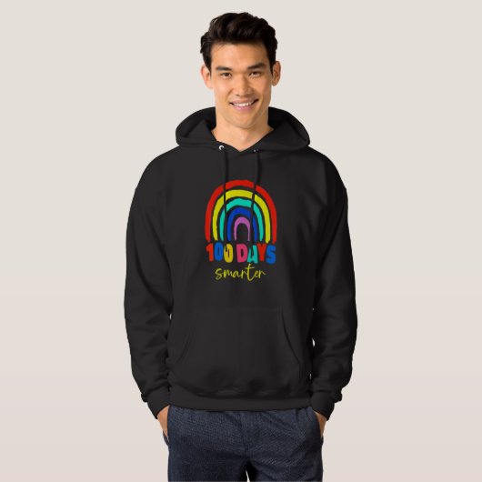 100th Day Of School Teacher 100 Days Smarter Boho Hoodie (Voorkant volledig)