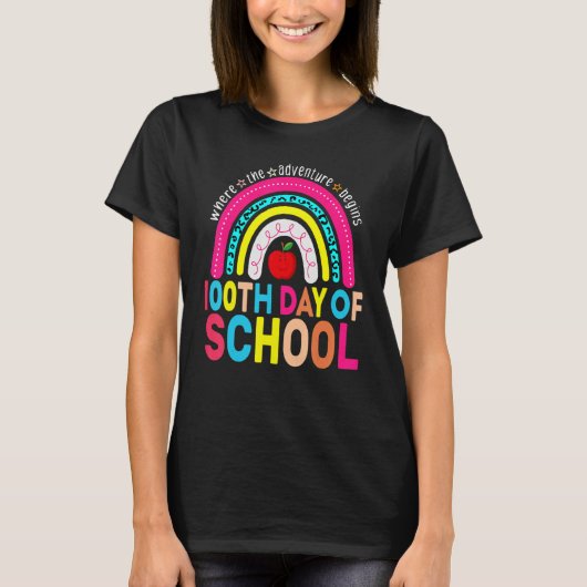 100th Day Of School Teacher 100 Days Smarter Leopa T-shirt (Voorkant)