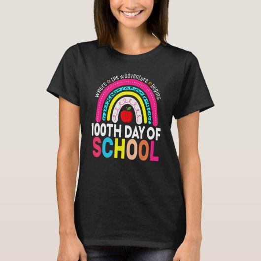 100th Day Of School Teacher 100 Days Smarter Leopa T-shirt (Voorkant)