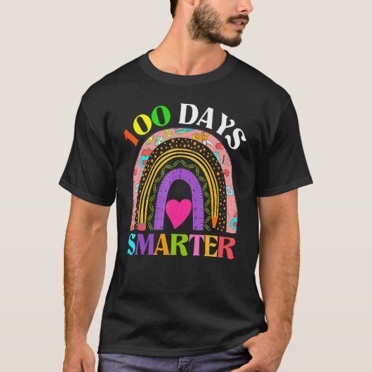 100th Day Of School Teacher 100 Days Smarter Rain T-shirt (Voorkant)