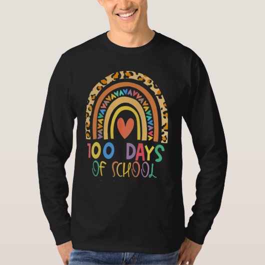 100th Day Of School Teacher 100 Days Smarter Rainb T-shirt (Voorkant)