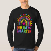 100th Day Of School Teacher 100 Days Smarter Rainb T-shirt (Voorkant)