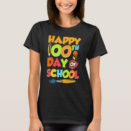 100th Day Of School Teacher 100 Days Smarter Rainb T-shirt (Voorkant)