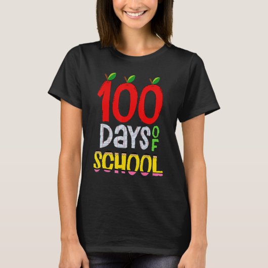100th Day Of School Teacher 100 Days Smarter Rainb T-shirt (Voorkant)