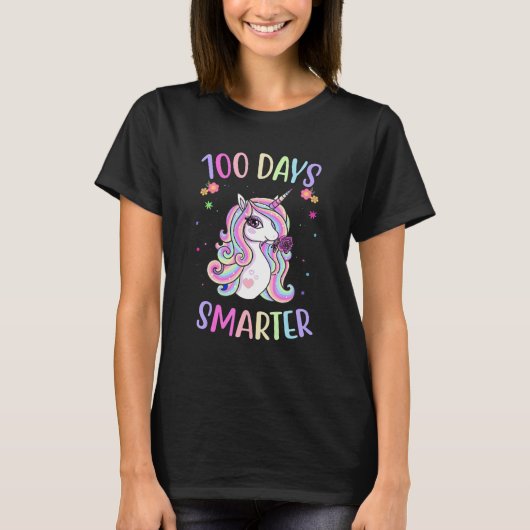 100th Day of School Teacher 100 days Smarter Unico T-shirt (Voorkant)
