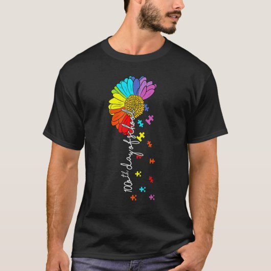 100th day of school teacher autism Awareness Valen T-shirt (Voorkant)