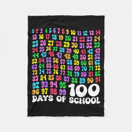 100th Day Of School Teacher Kids 100 Days Math Num Fleece Deken (Voorkant)