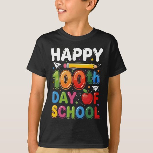 100th Day of School Teacher Student Happy 100 Days T-shirt (Voorkant)