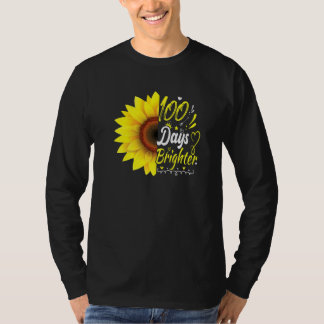 100th Day of School Teacher Sunflower Lovers for W T-shirt