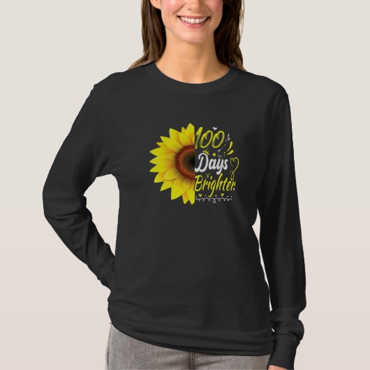 100th Day of School Teacher Sunflower Lovers for W T-shirt (Voorkant)