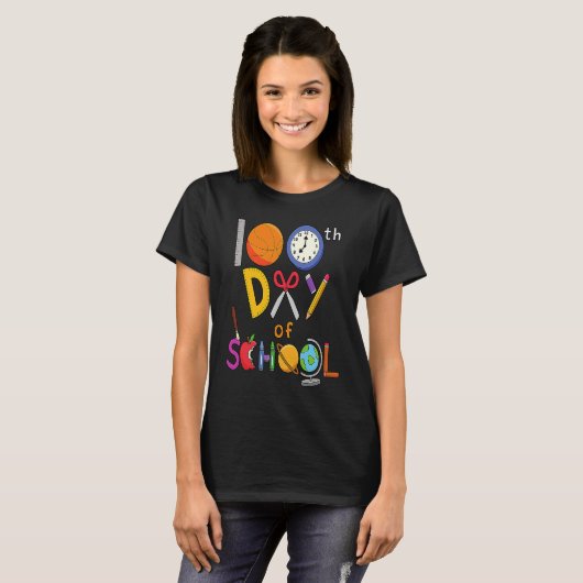 100th Day of School Teachers and Students Survived T-shirt (Voorkant volledig)