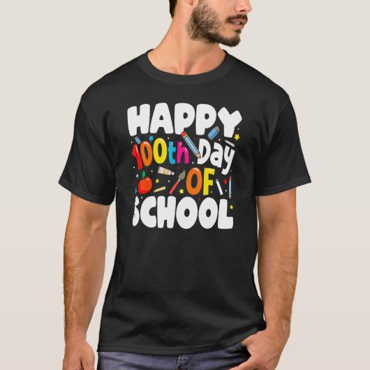 100th Day Of School Teachers Costume 100 Days Stud T-shirt (Voorkant)