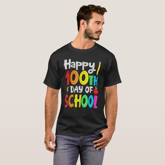 100th Day Of School Teachers Kids Child Happy 100  T-shirt (Voorkant volledig)