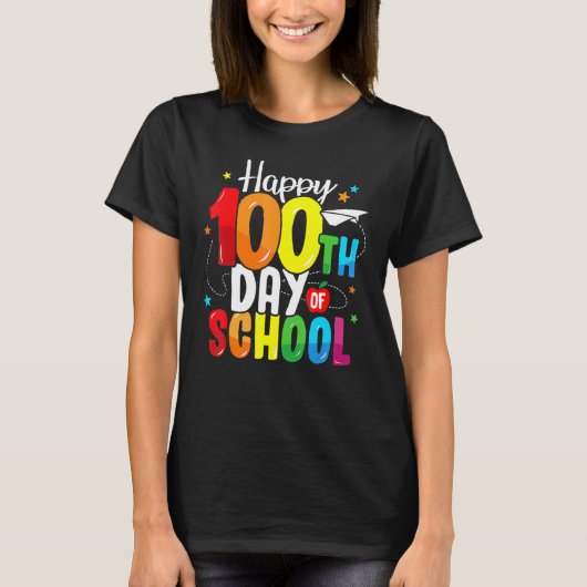 100th Day Of School Teachers Kids Child Happy 100  T-shirt (Voorkant)