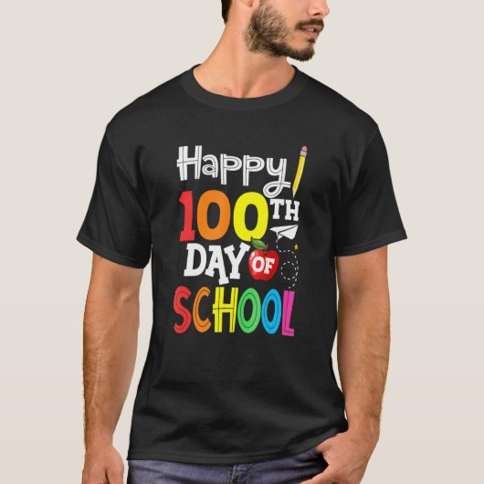 100th Day of School Teachers Kids Child Happy 100  T-shirt (Voorkant)