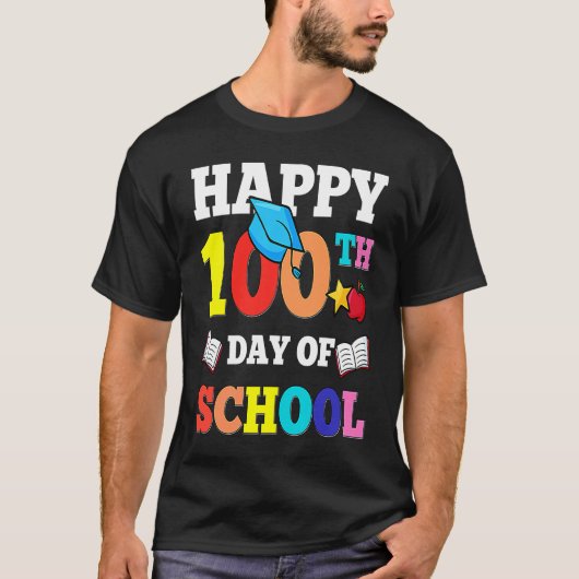 100th Day of School Teachers Kids Child Happy 100  T-shirt (Voorkant)