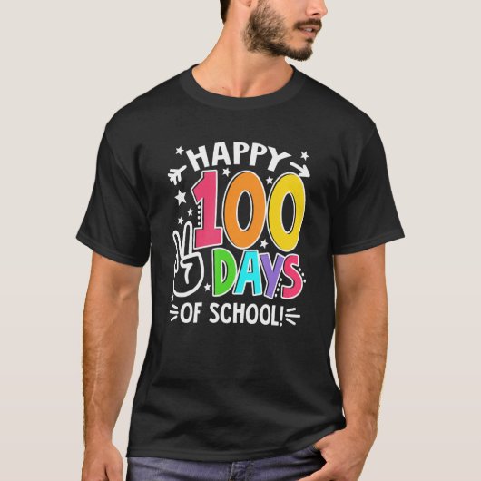 100th Day Of School Teachers Kids Child Happy 100  T-shirt (Voorkant)