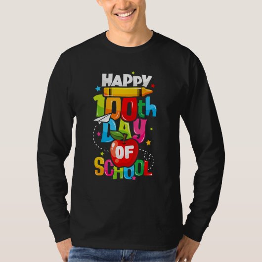 100th Day Of School Teachers Kids Child Happy 100  T-shirt (Voorkant)