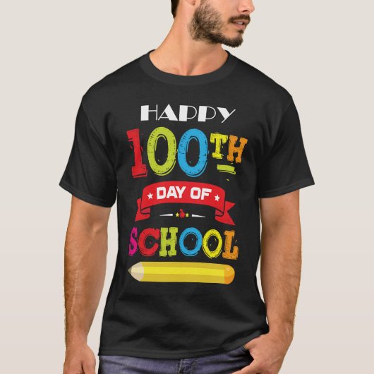 100th Day Of School Teachers Kids Happy 100 Days T-shirt (Voorkant)