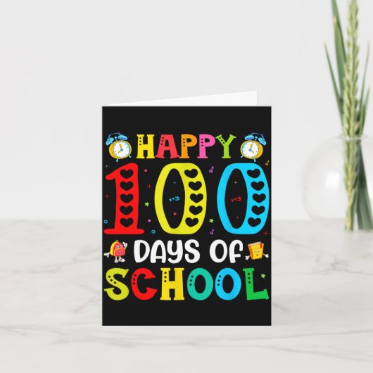 100th Day Of School Teachers Students 100 Days Of  Kaart (Voorkant)