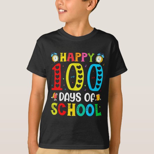 100th Day Of School Teachers Students 100 Days Of  T-shirt (Voorkant)