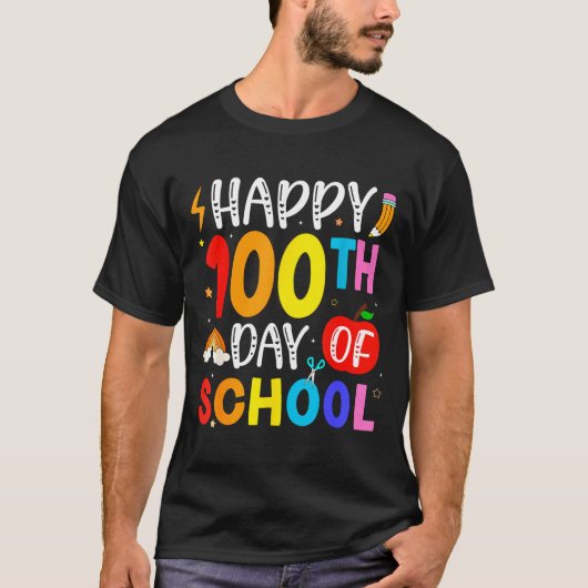 100th Day Of School Teachers Students 100 Days Of  T-shirt (Voorkant)
