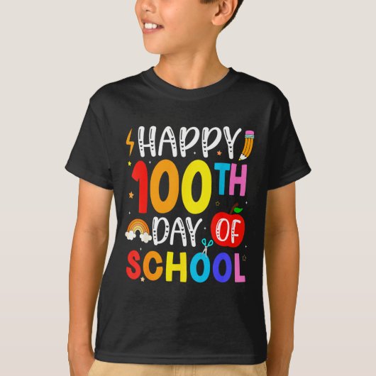 100th Day Of School Teachers Students 100 Days Of  T-shirt (Voorkant)