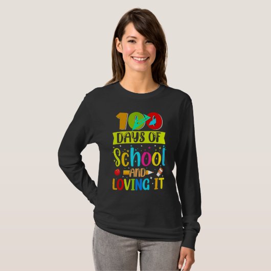 100th Day of School Teachers Students T-shirt (Voorkant volledig)