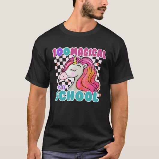 100th Day Of School Unicorn 100 Magical Days Teach T-shirt (Voorkant)