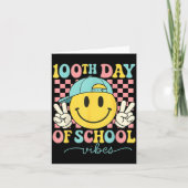 100th Day Of School Vibes 100 Days Teacher Boy Gir Kaart (Voorkant)