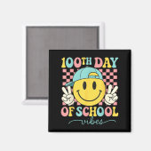 100th Day Of School Vibes 100 Days Teacher Boy Gir Magneet (Voorkant / Achterkant)
