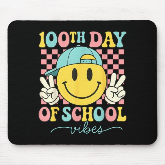 100th Day Of School Vibes 100 Days Teacher Boy Gir Muismat (Voorkant)