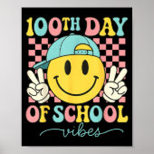 100th Day Of School Vibes 100 Days Teacher Boy Gir Poster (Voorkant)