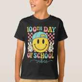 100th Day Of School Vibes 100 Days Teacher Boy Gir T-shirt (Voorkant)