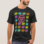 100th Day Rainbow Lines Tally Marks 100 Days Of Sc T-shirt (Voorkant)