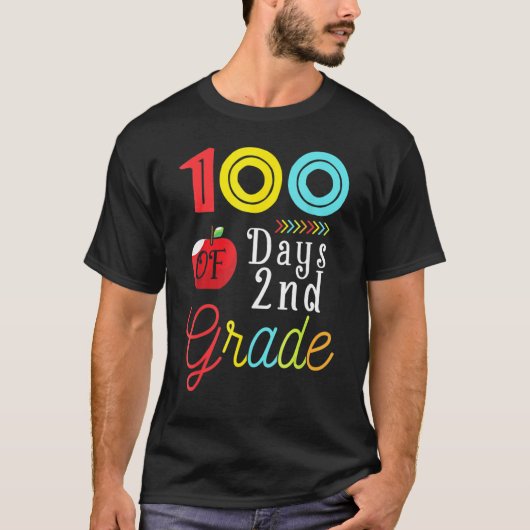 100th Day Second Grade Student Gift 100 Days Of Sc T-shirt (Voorkant)