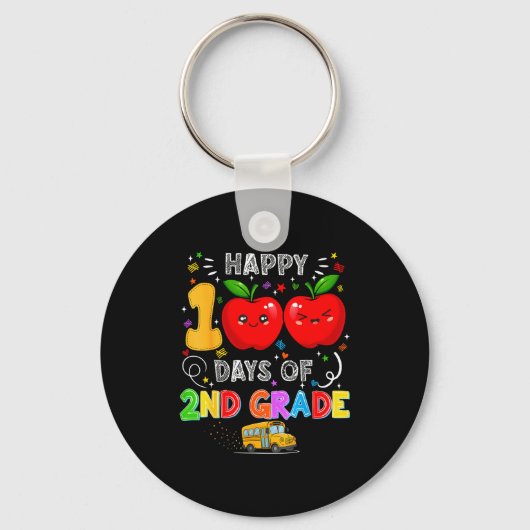 100th Days Of 2nd Grade 100 Days Toddler Girl  Sleutelhanger (Voorkant)