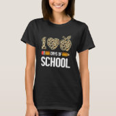 100th Days Of School Classic Arts Leopard Apparel  T-shirt (Voorkant)