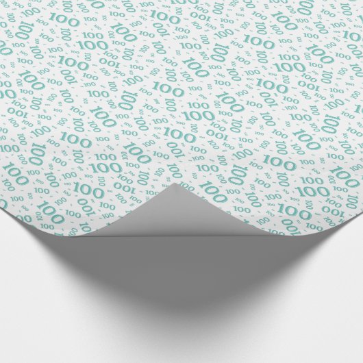 100th TESL/White Random Number Pattern Small Cadeaupapier (Hoek)