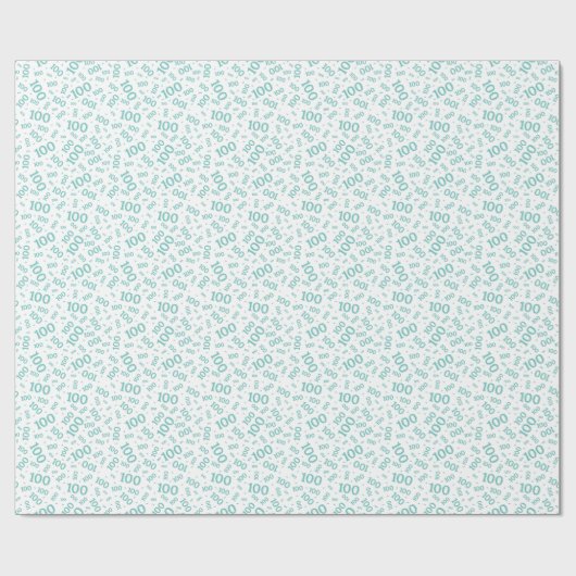 100th TESL/White Random Number Pattern Small Cadeaupapier (Vlak)