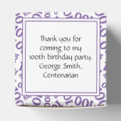 100th Verjaardag Paarse/witte Willekeurige Nummer Bedankdoosjes (Bovenkant)