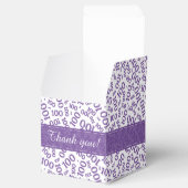 100th Verjaardag Paarse/witte Willekeurige Nummer Bedankdoosjes (Geopend)