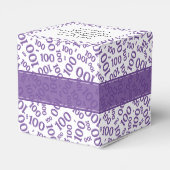 100th Verjaardag Paarse/witte Willekeurige Nummer Bedankdoosjes (Achterkant)