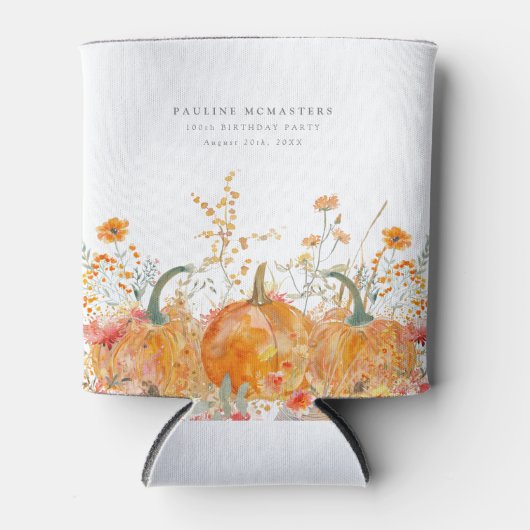 100th verjaardagsfeestje pompoen Wildflower Custom Blikjeskoeler (Voorkant)