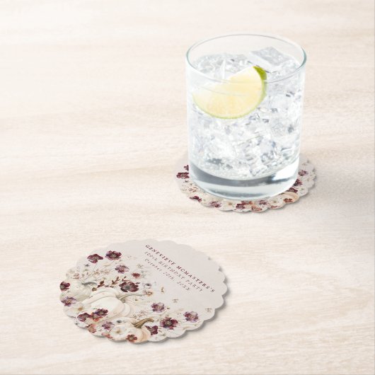 100th verjaardagsfeestje pompoen Wildflower Custom Kartonnen Onderzetters (Insitu)