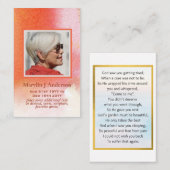 100x Aarts Perzik Sinaasappel FOTO Gebedsherdenkin Visitekaartje (Voorkant / Achterkant)